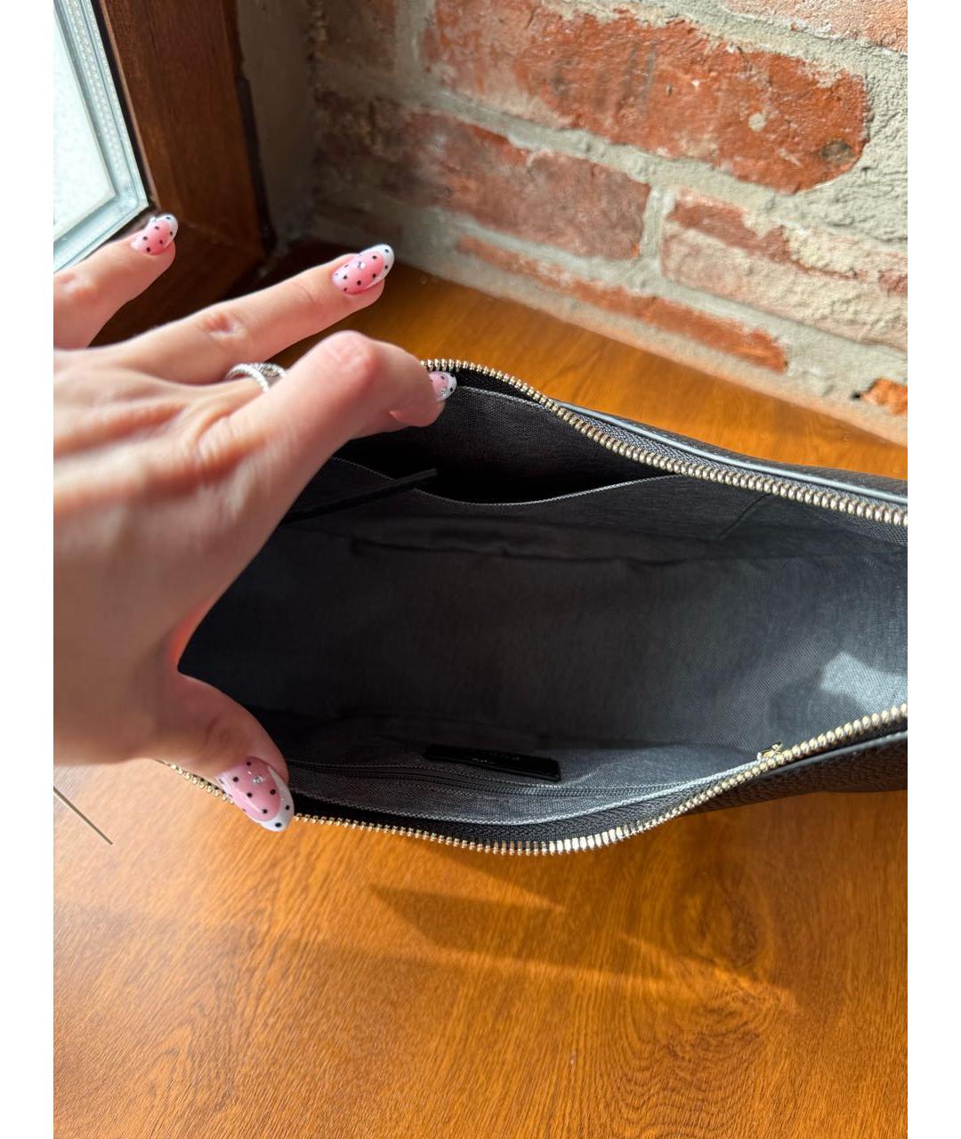 FURLA Черная кожаная сумка через плечо, фото 6