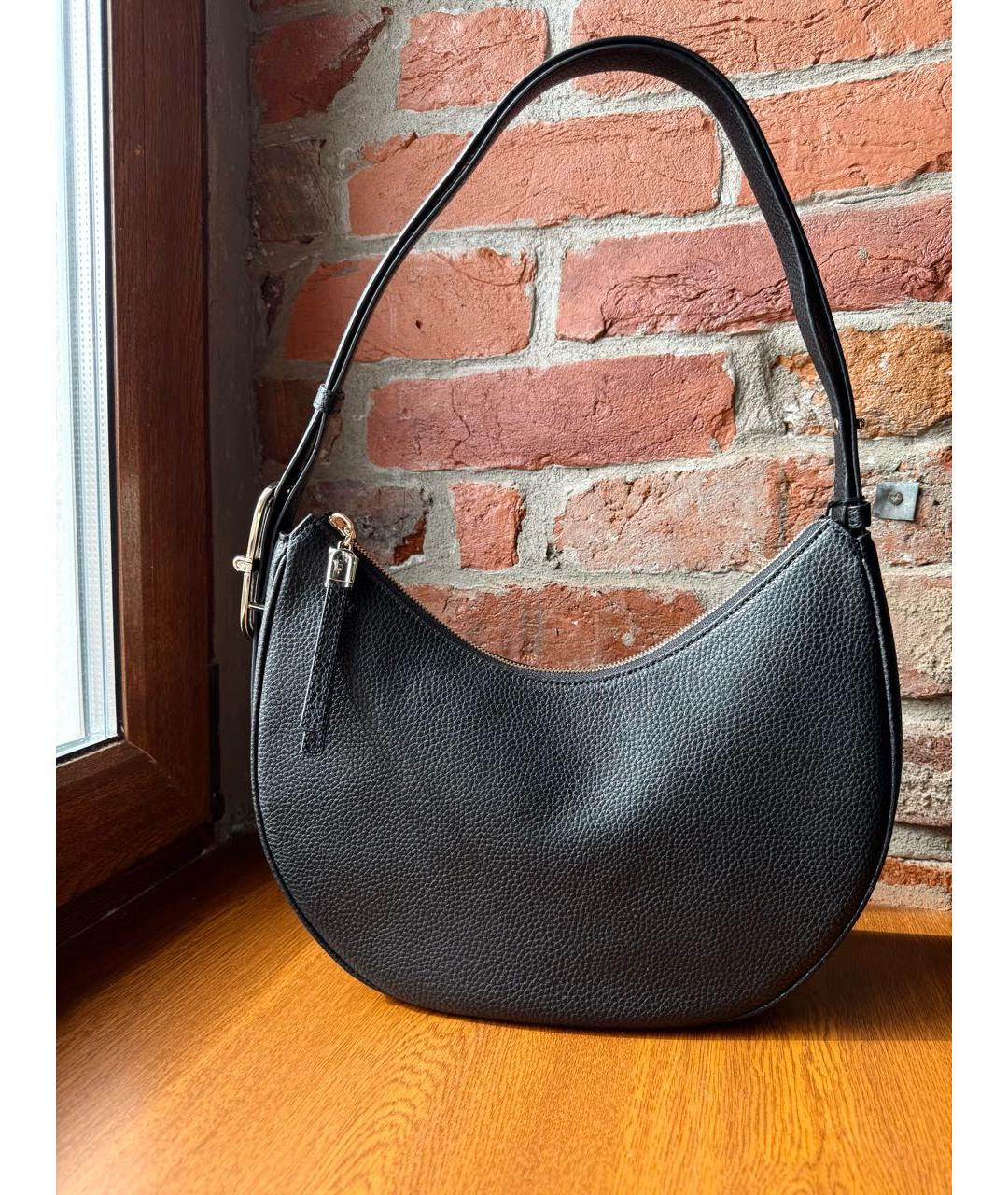 FURLA Черная кожаная сумка через плечо, фото 5