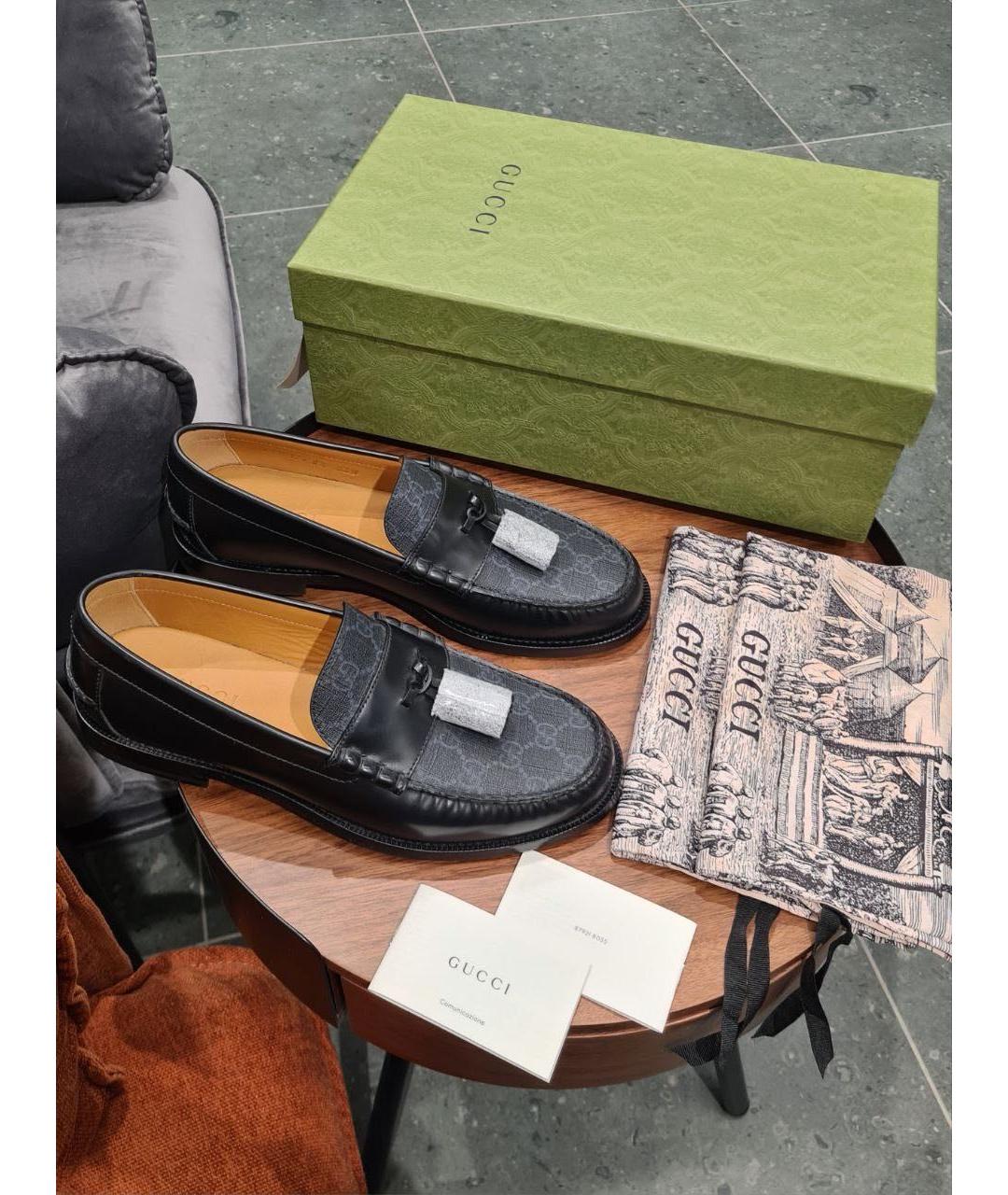 GUCCI Черные кожаные лоферы, фото 2