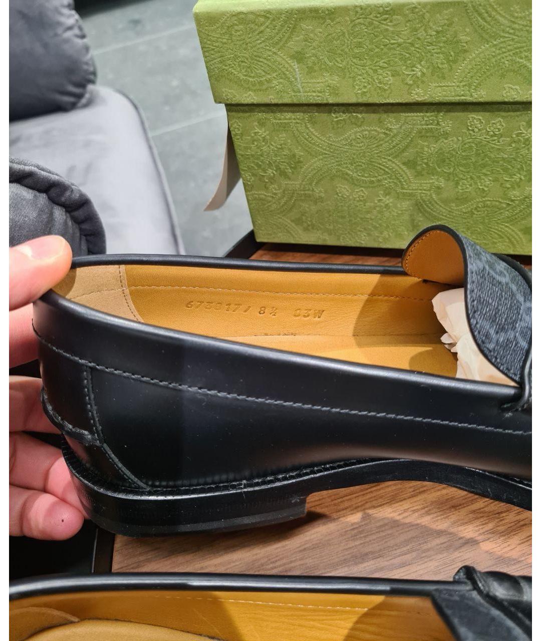 GUCCI Черные кожаные лоферы, фото 4
