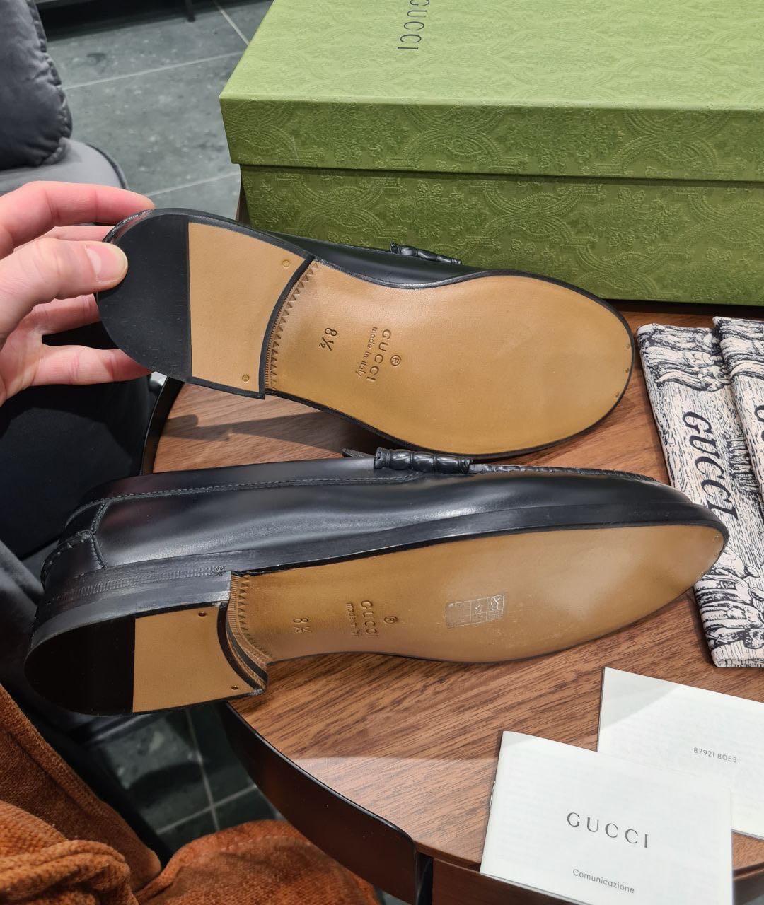 GUCCI Черные кожаные лоферы, фото 5