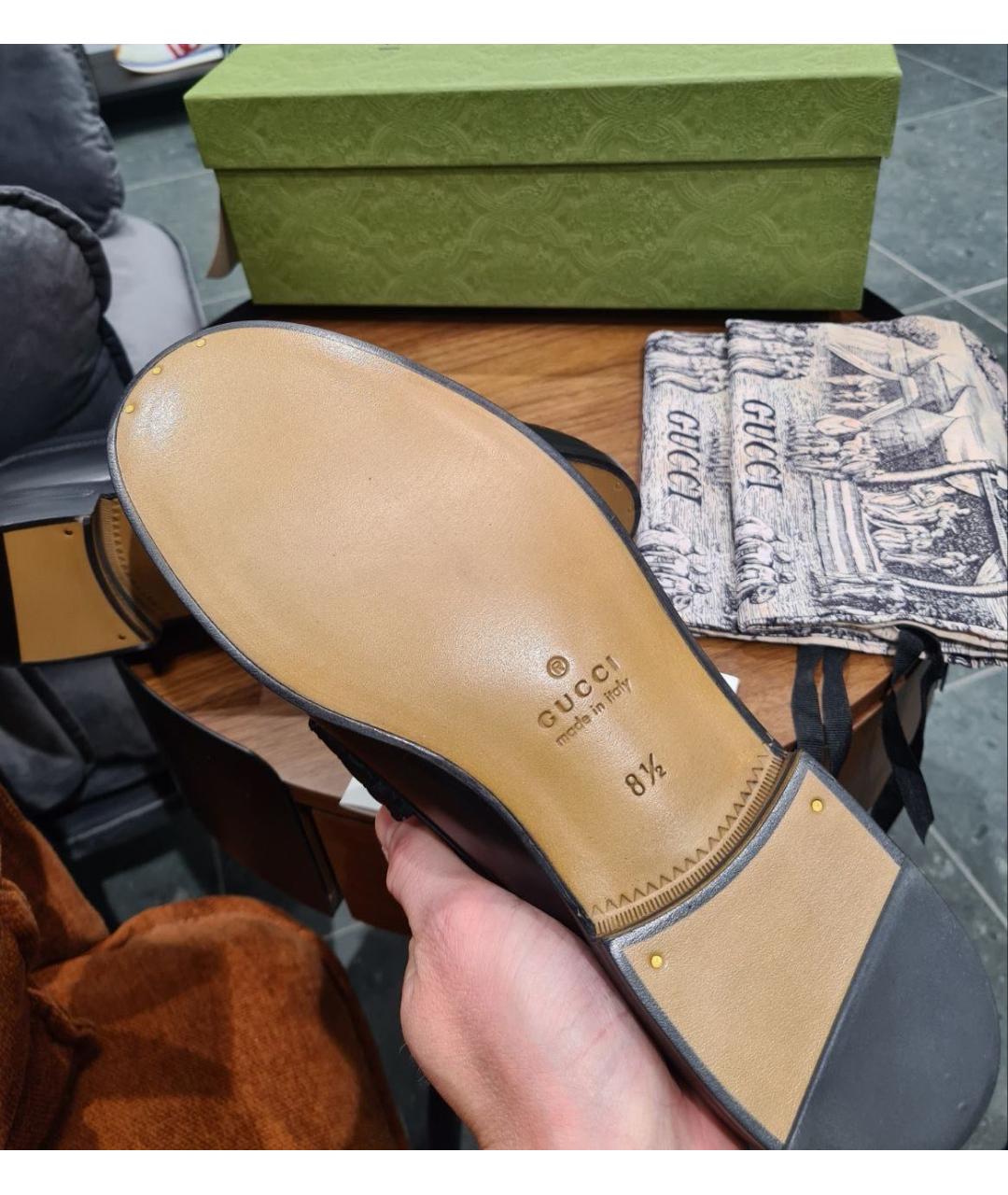 GUCCI Черные кожаные лоферы, фото 6