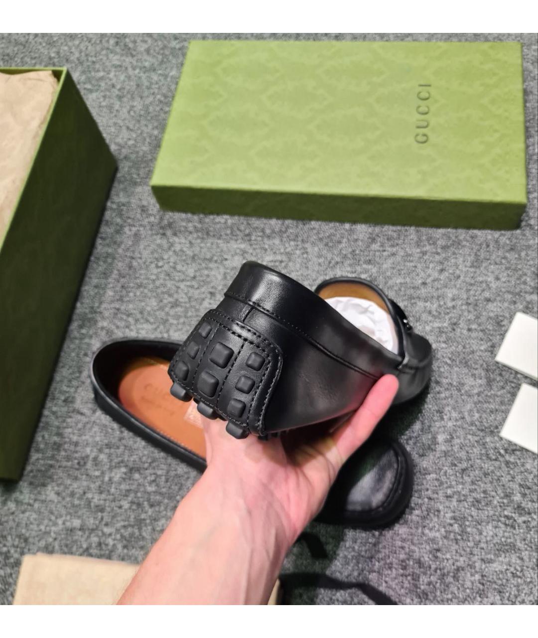 GUCCI Черные кожаные мокасины, фото 5