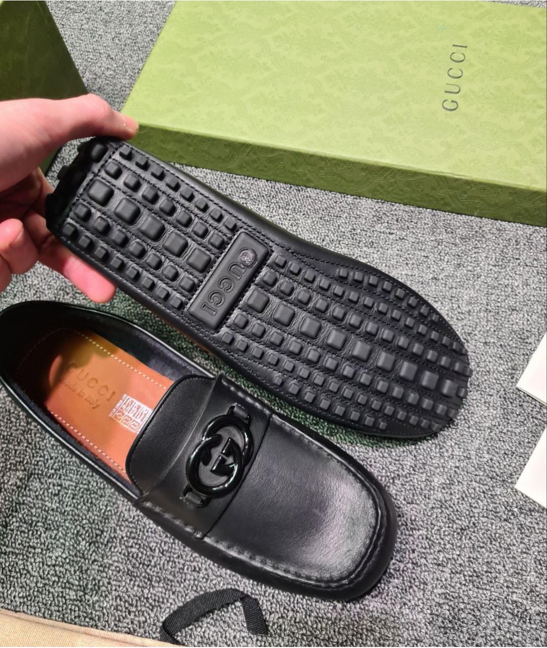 GUCCI Черные кожаные мокасины, фото 6