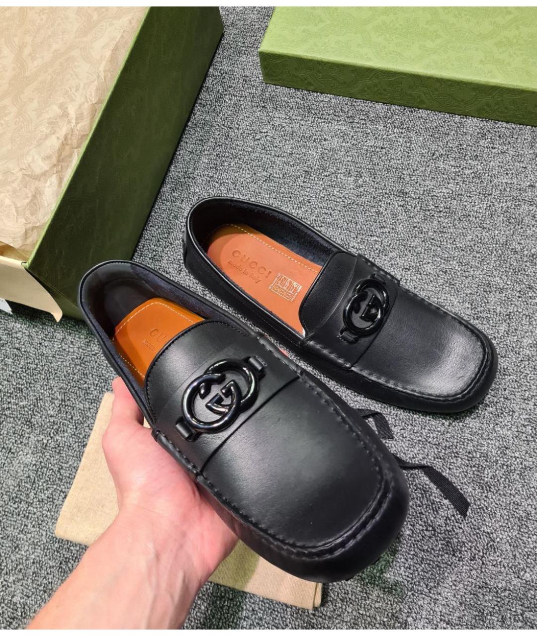 GUCCI Черные кожаные мокасины, фото 3