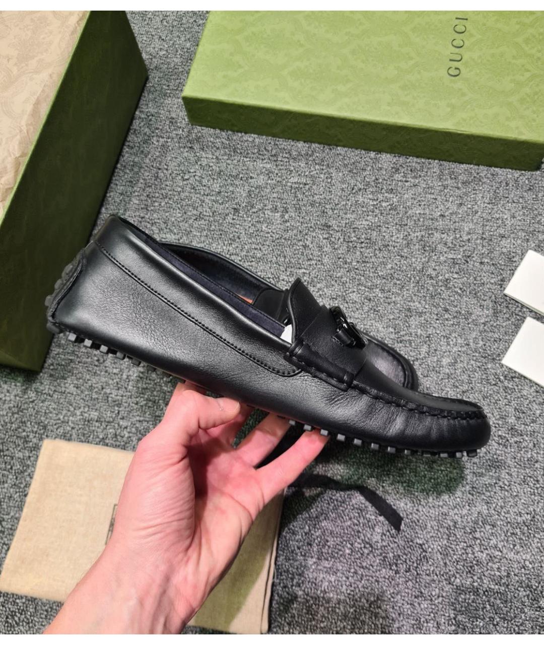 GUCCI Черные кожаные мокасины, фото 4