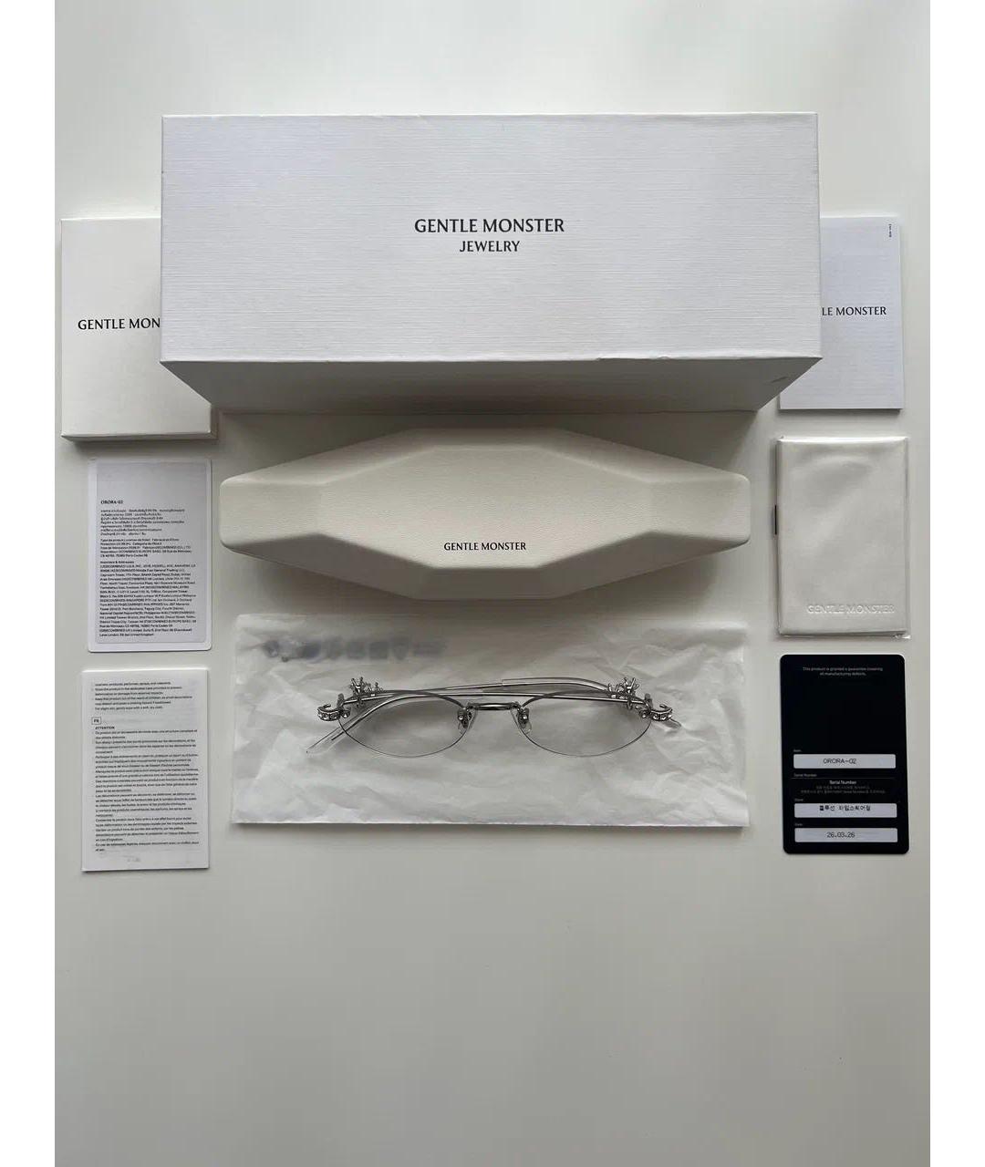 GENTLE MONSTER Серебряные металлические солнцезащитные очки, фото 2