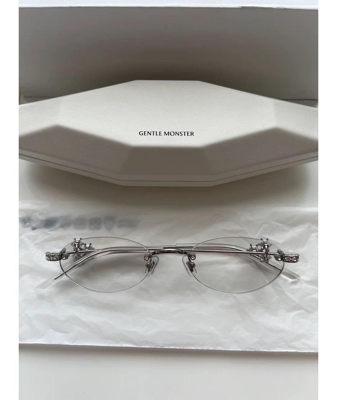 GENTLE MONSTER Серебряные металлические солнцезащитные очки, фото 4