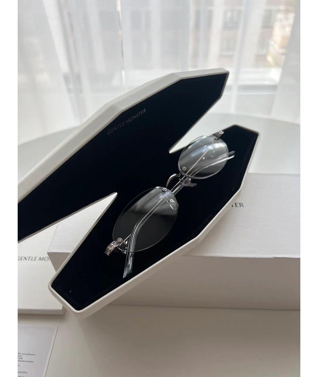 GENTLE MONSTER Серебряные металлические солнцезащитные очки, фото 6