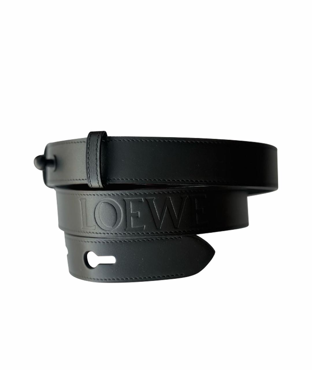 LOEWE Черный кожаный ремень, фото 1