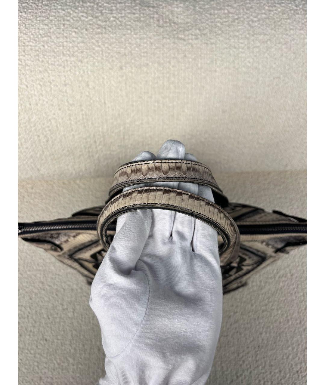 FERRAGAMO Бежевая сумка тоут из экзотической кожи, фото 7