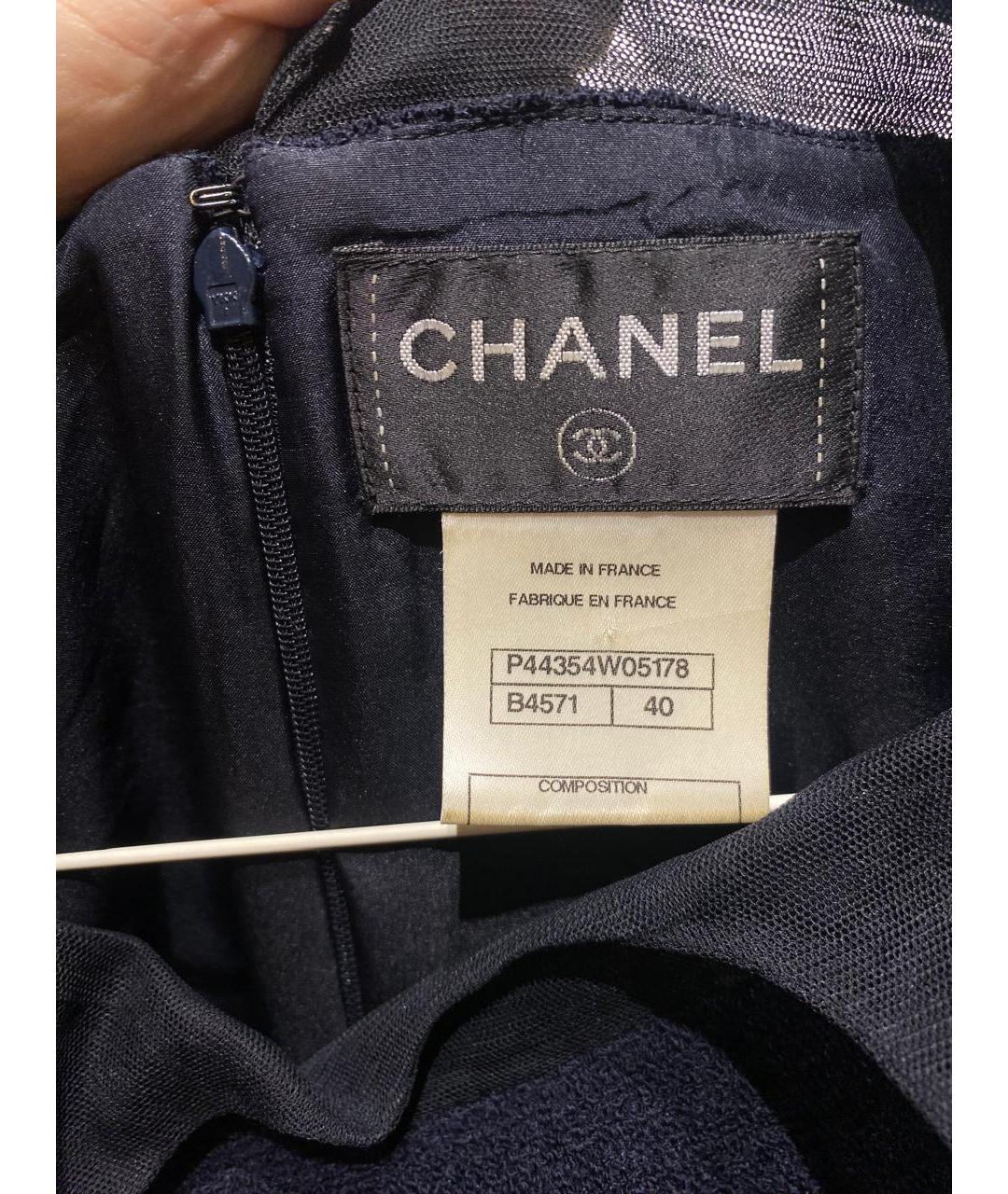 CHANEL Черное твидовое повседневное платье, фото 3