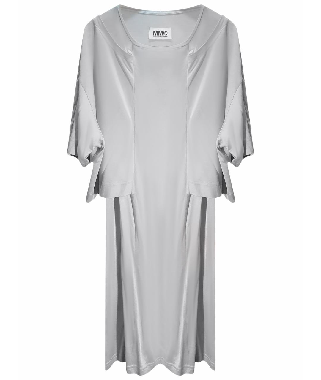 MM6 MAISON MARGIELA Серое вискозное повседневное платье, фото 1