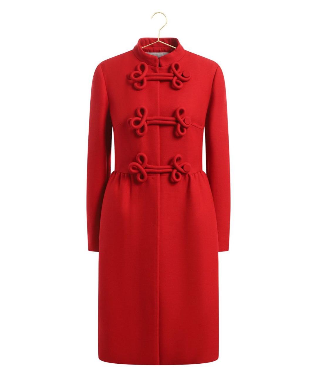 VALENTINO Красное шерстяное пальто, фото 1