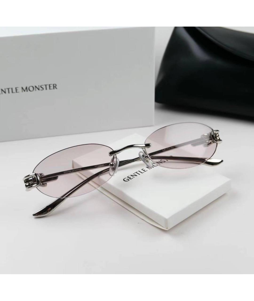 GENTLE MONSTER Серебряные металлические солнцезащитные очки, фото 3