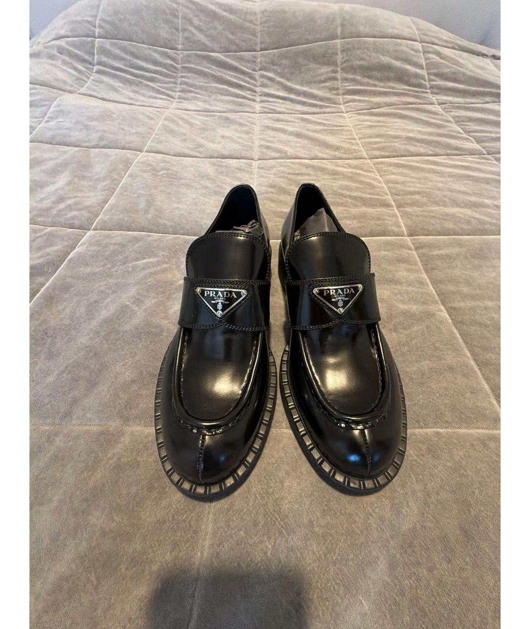 PRADA Черные кожаные лоферы, фото 2