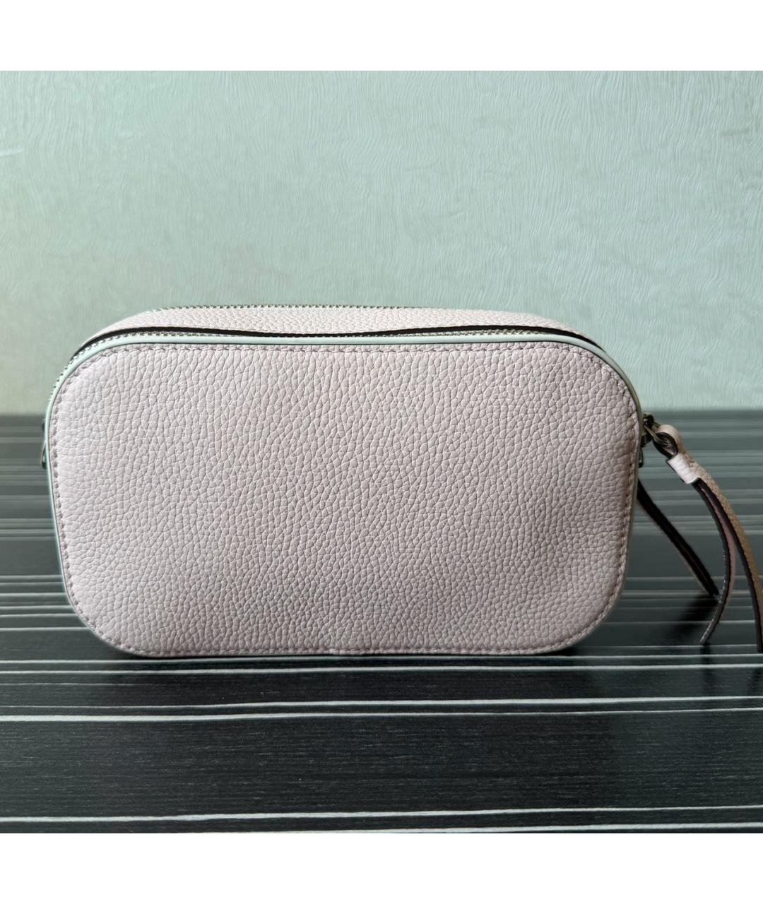 TORY BURCH Розовая кожаная сумка через плечо, фото 3