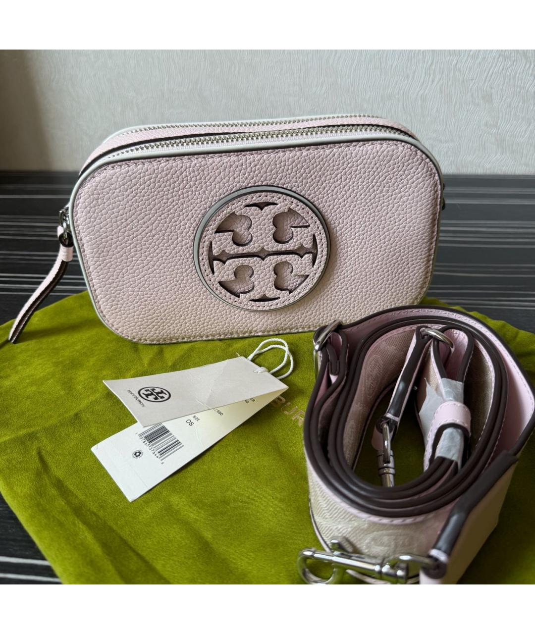 TORY BURCH Розовая кожаная сумка через плечо, фото 6