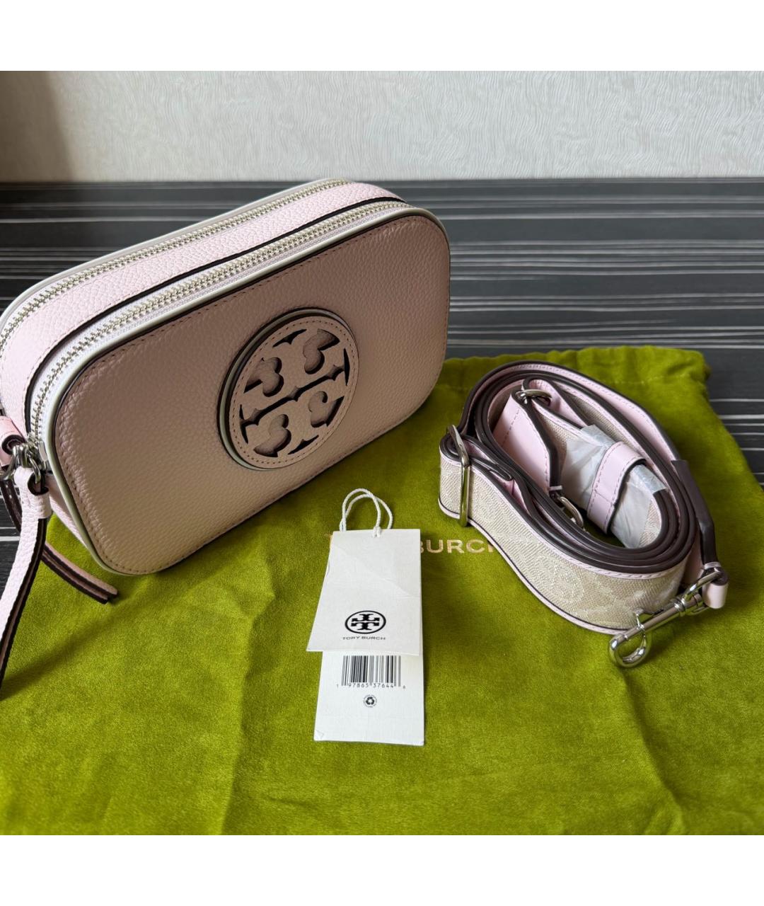TORY BURCH Розовая кожаная сумка через плечо, фото 5