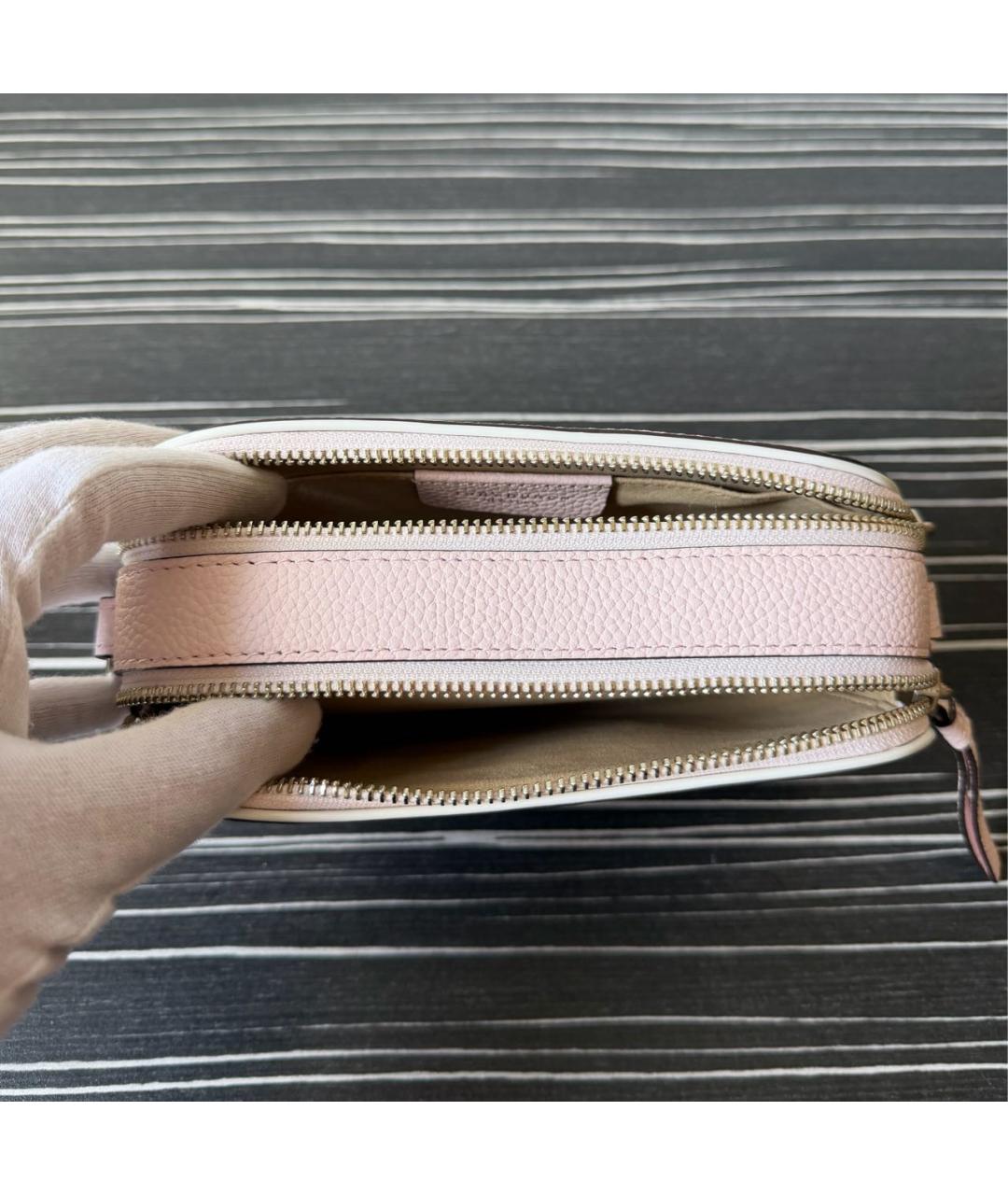 TORY BURCH Розовая кожаная сумка через плечо, фото 4