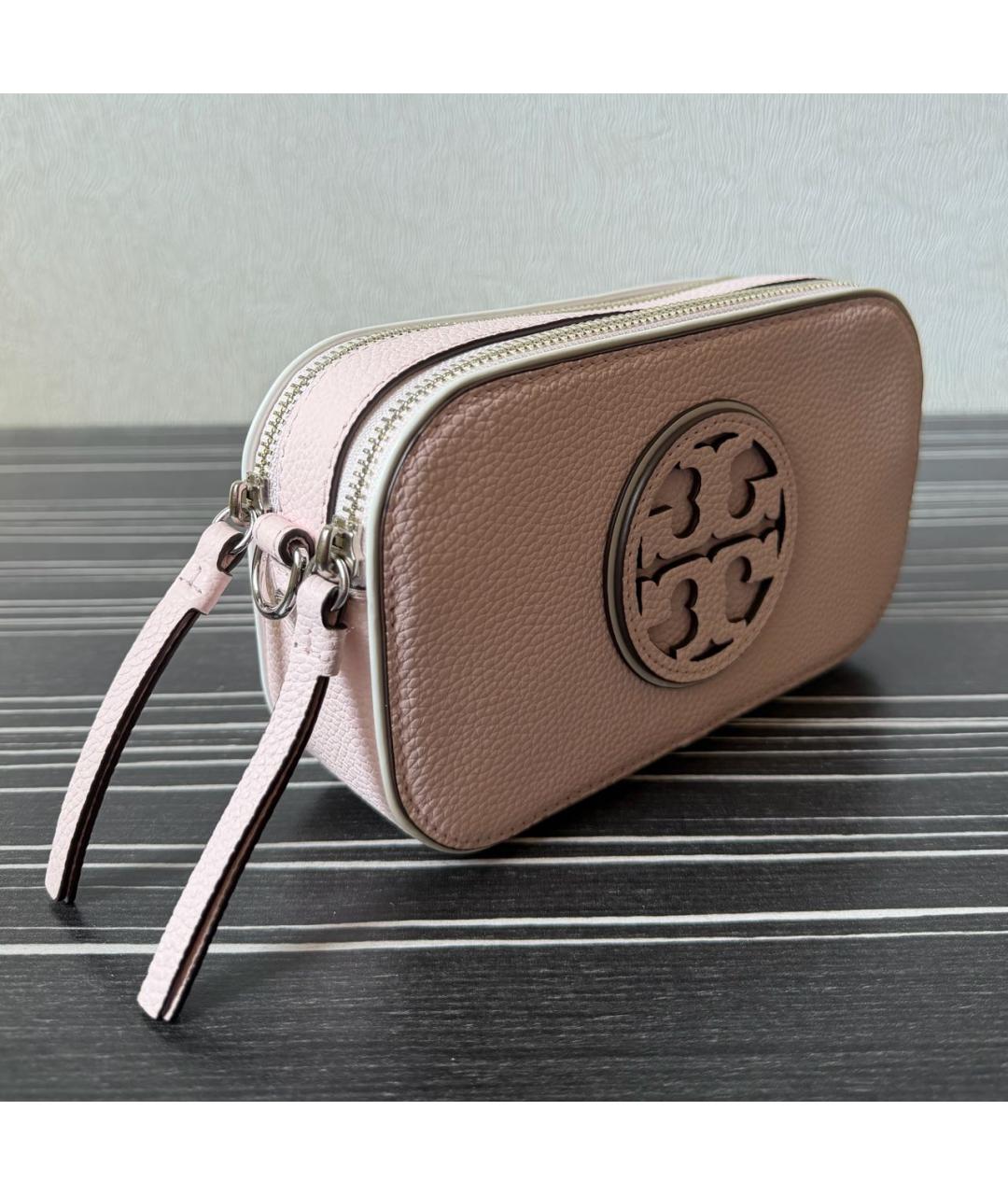 TORY BURCH Розовая кожаная сумка через плечо, фото 2