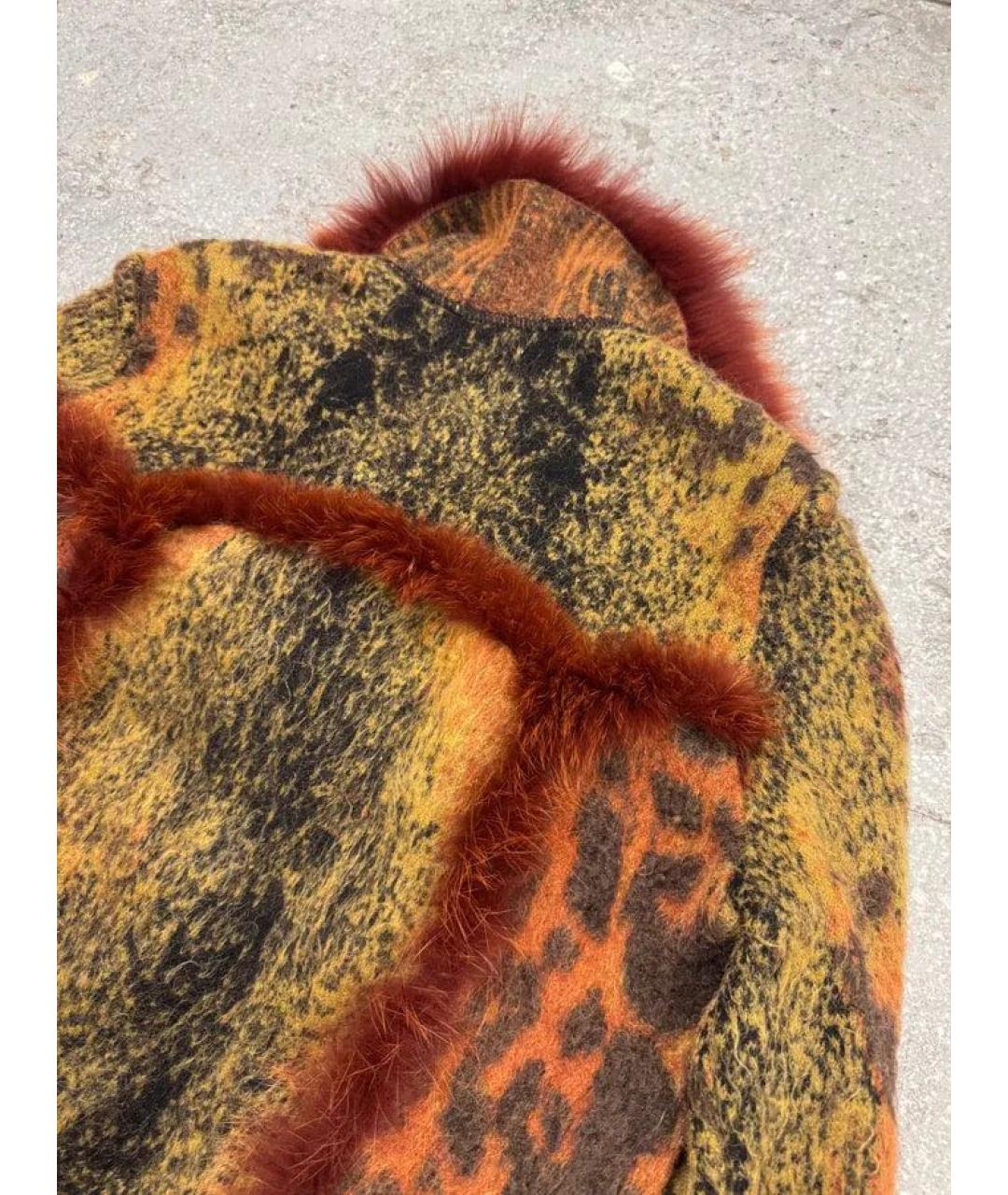 CAVALLI CLASS Оранжевый шерстяной кардиган, фото 5