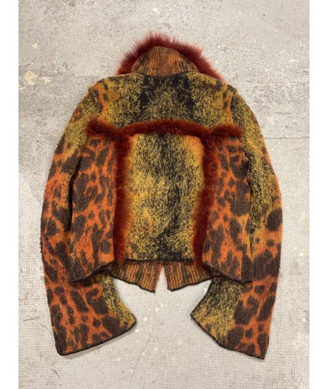 CAVALLI CLASS Оранжевый шерстяной кардиган, фото 3
