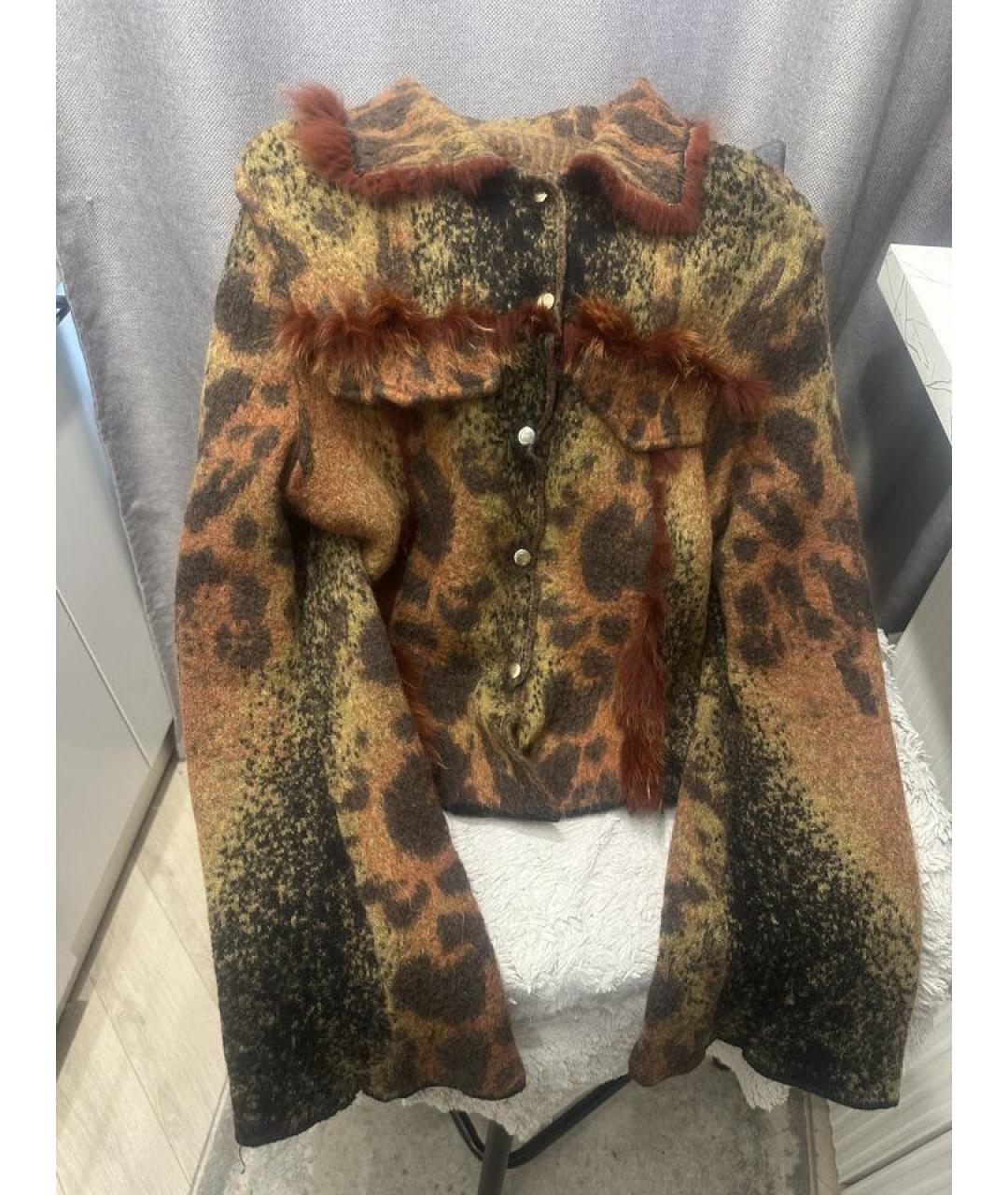 CAVALLI CLASS Оранжевый шерстяной кардиган, фото 7