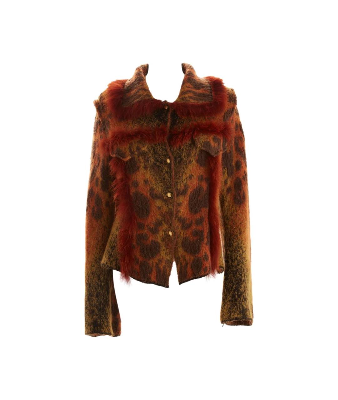 CAVALLI CLASS Оранжевый шерстяной кардиган, фото 9