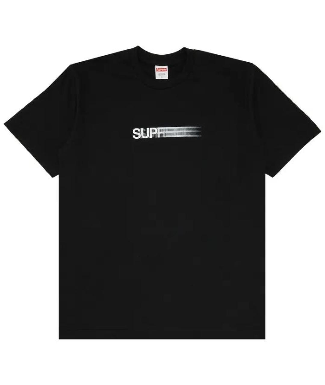 SUPREME Черная хлопковая футболка, фото 1