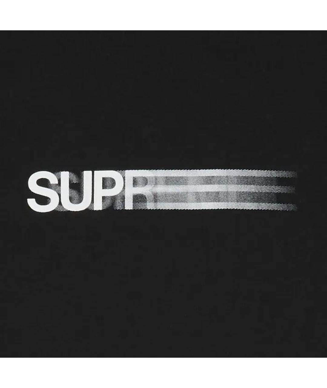 SUPREME Черная хлопковая футболка, фото 2