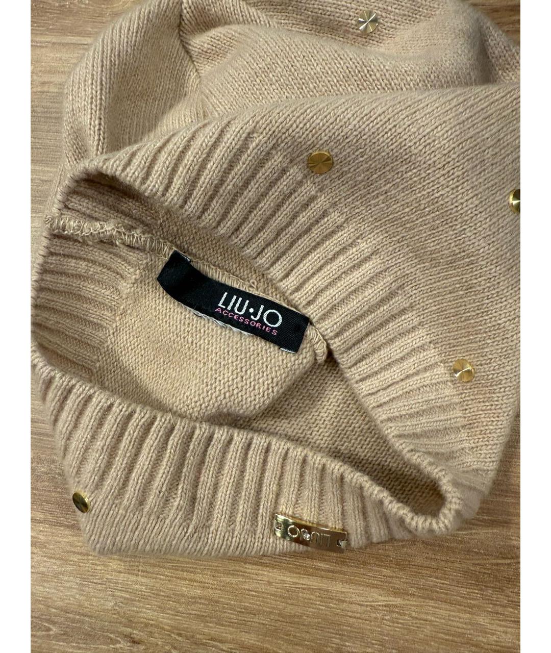 LIU JO Бежевая шерстяная шапка, фото 4