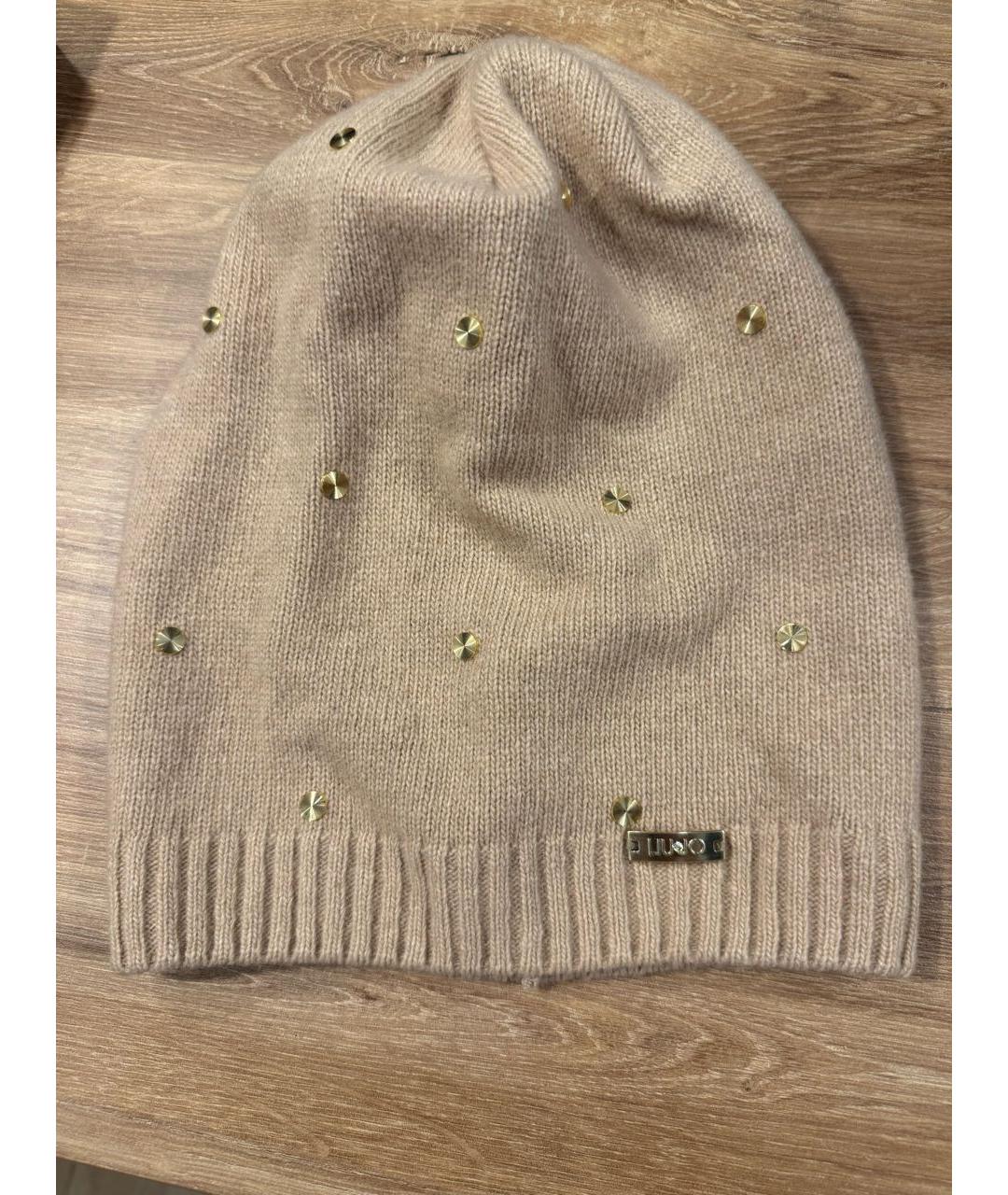 LIU JO Бежевая шерстяная шапка, фото 6