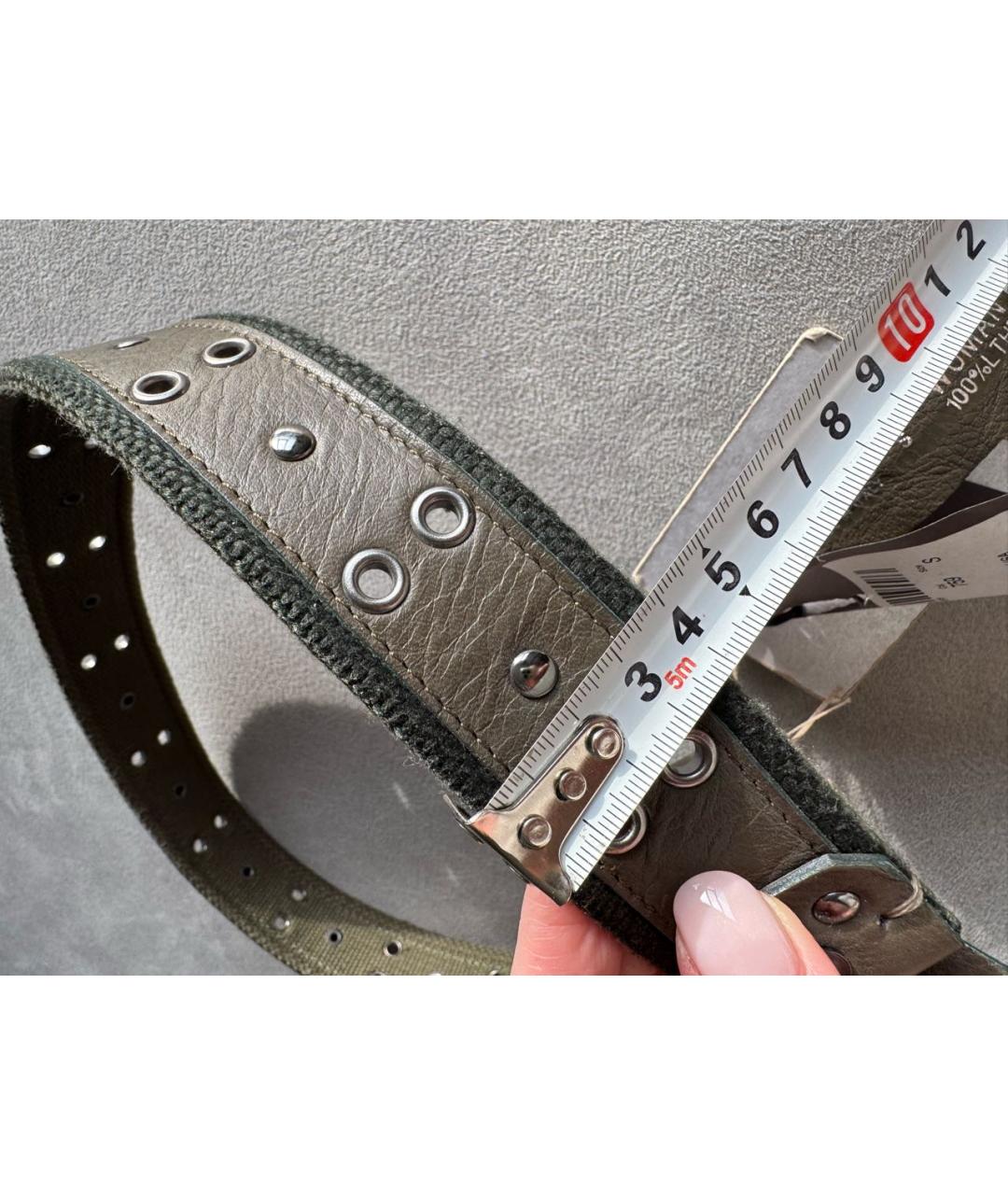ERMANNO SCERVINO Хаки кожаный ремень, фото 5