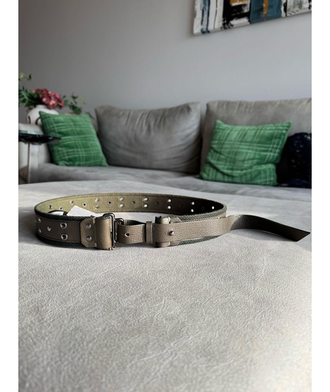 ERMANNO SCERVINO Хаки кожаный ремень, фото 4