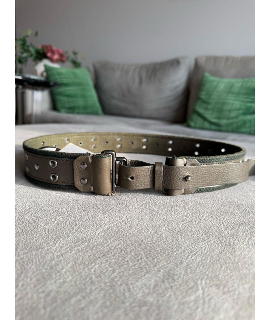 ERMANNO SCERVINO Хаки кожаный ремень, фото 9