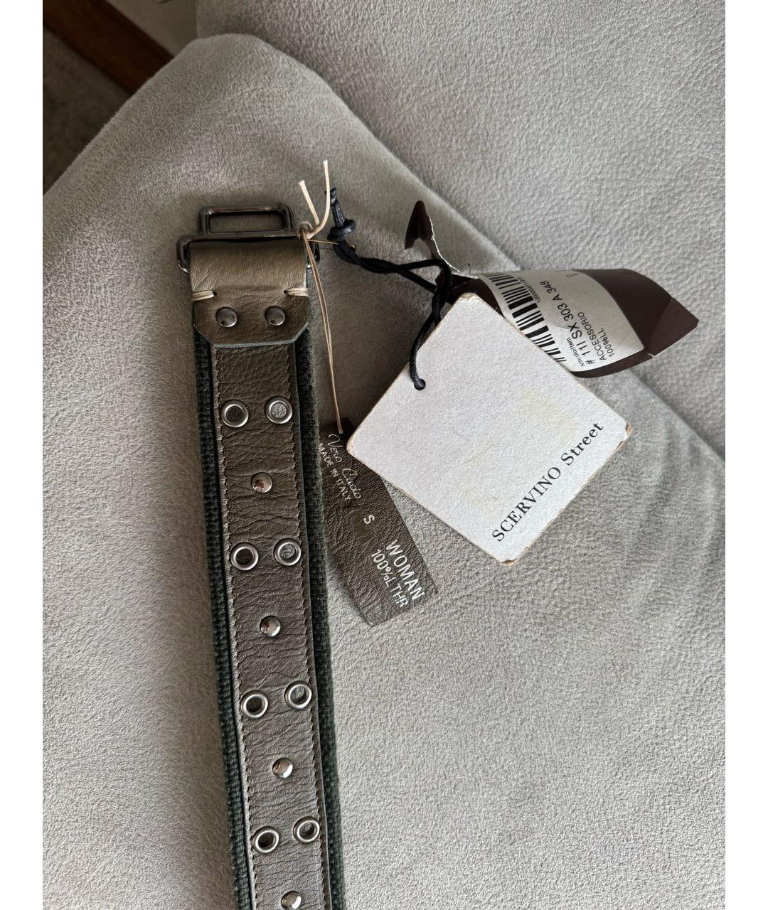 ERMANNO SCERVINO Хаки кожаный ремень, фото 2