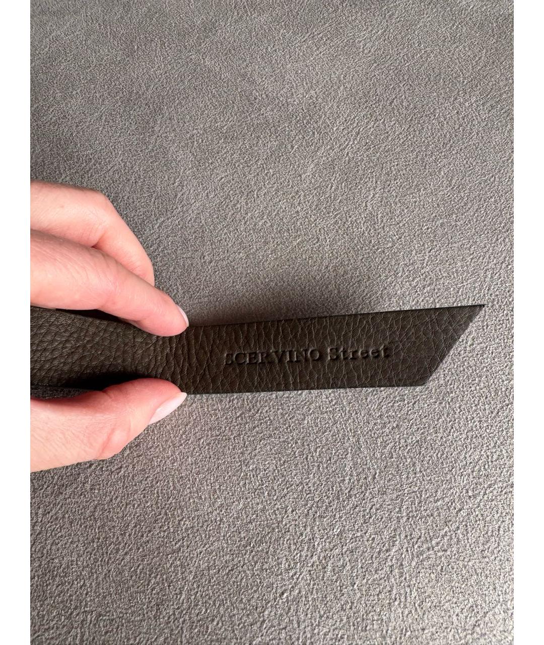 ERMANNO SCERVINO Хаки кожаный ремень, фото 3