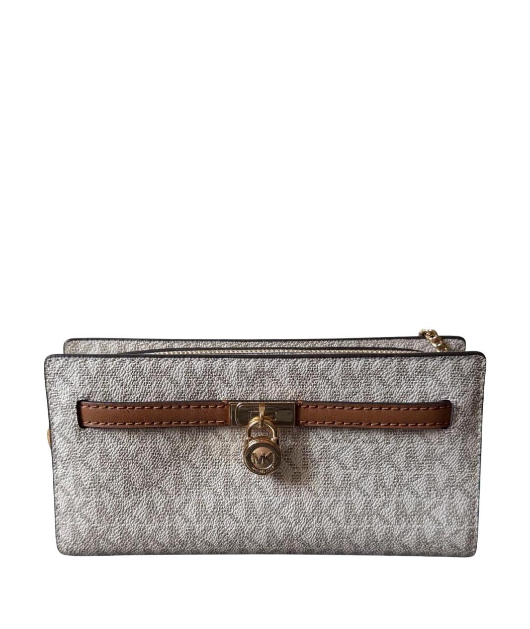 MICHAEL KORS Бежевая кожаная сумка через плечо, фото 1