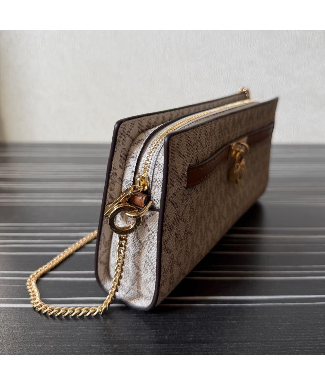 MICHAEL KORS Бежевая кожаная сумка через плечо, фото 2