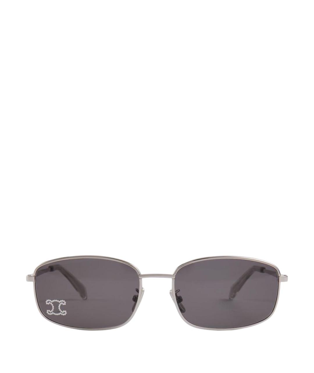 CELINE Серебряные металлические солнцезащитные очки, фото 1
