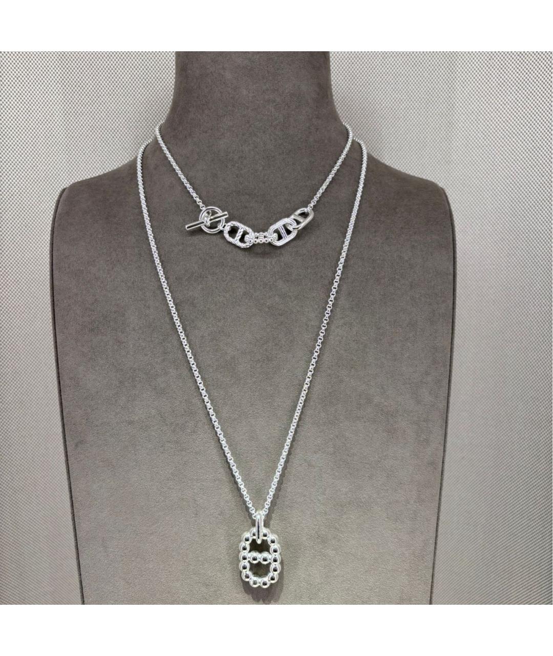 HERMES Серебряное металлическое колье, фото 4