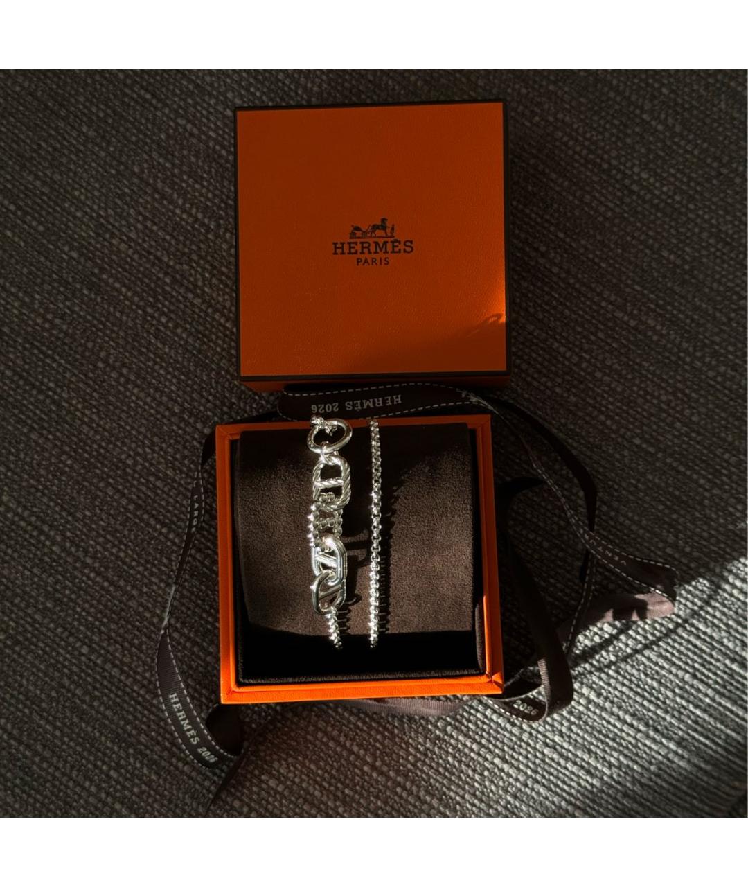 HERMES Серебряное металлическое колье, фото 2