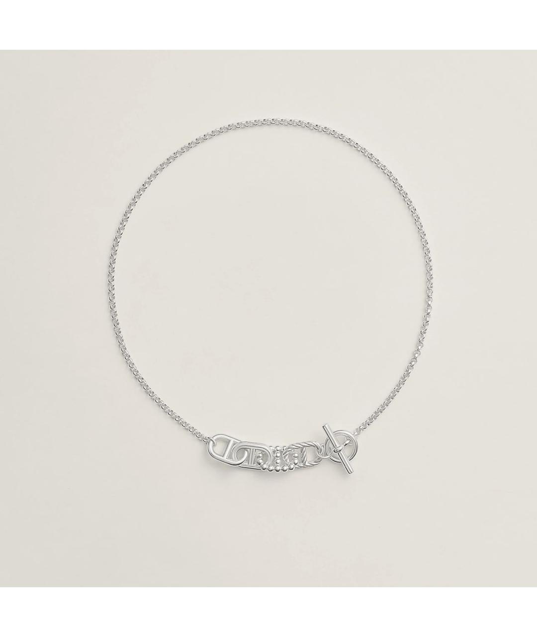 HERMES Серебряное металлическое колье, фото 6