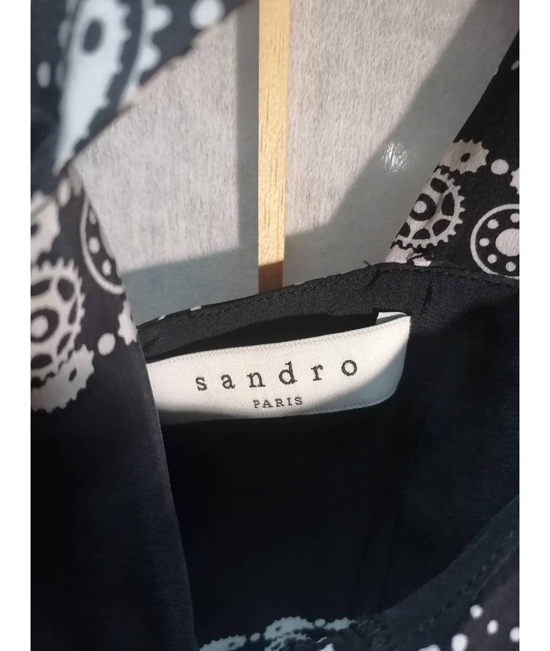 SANDRO Черное вискозное повседневное платье, фото 3