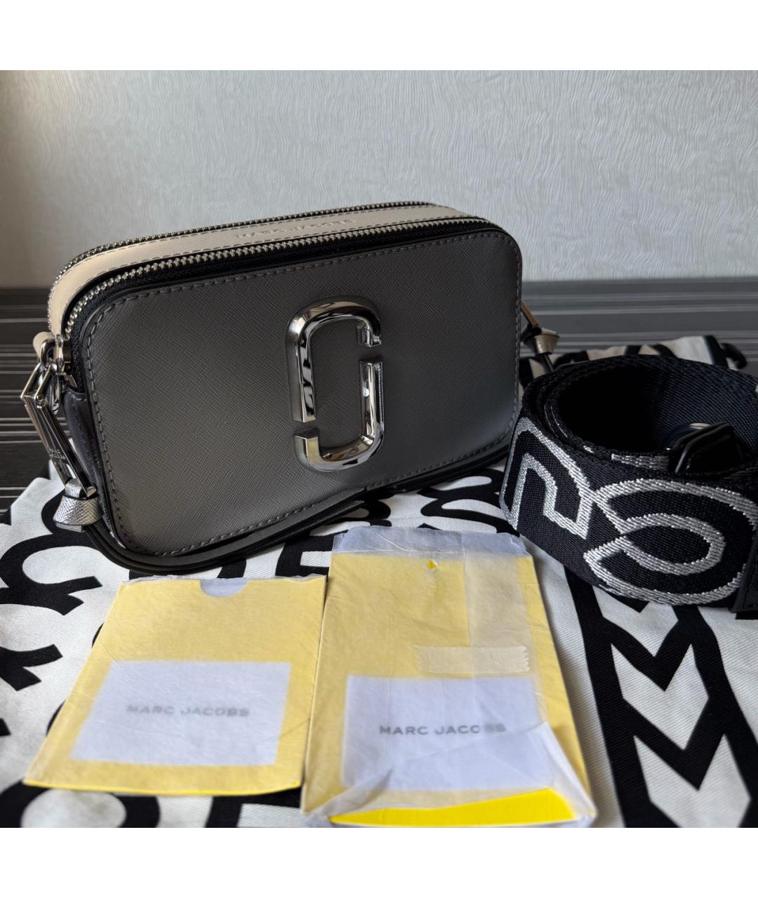 MARC JACOBS Серая кожаная сумка через плечо, фото 7