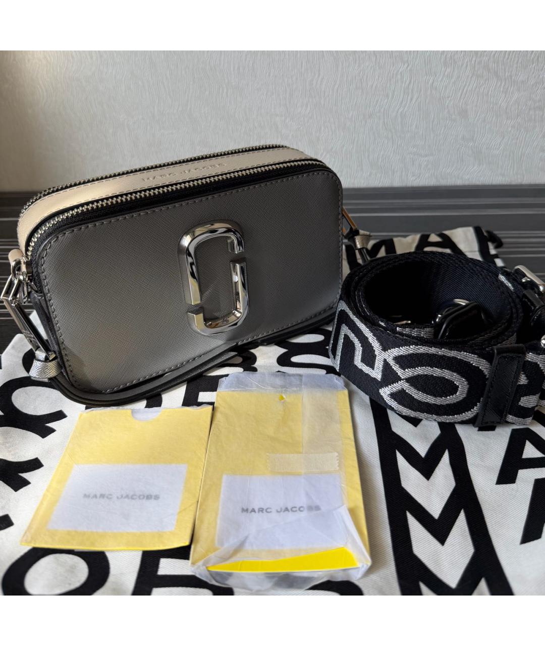 MARC JACOBS Серая кожаная сумка через плечо, фото 5