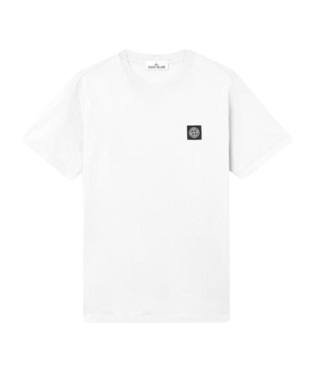 STONE ISLAND Белая хлопковая футболка, фото 1