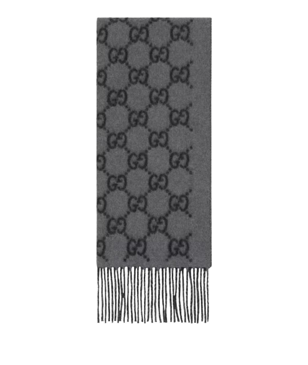 GUCCI Серый кашемировый шарф, фото 1