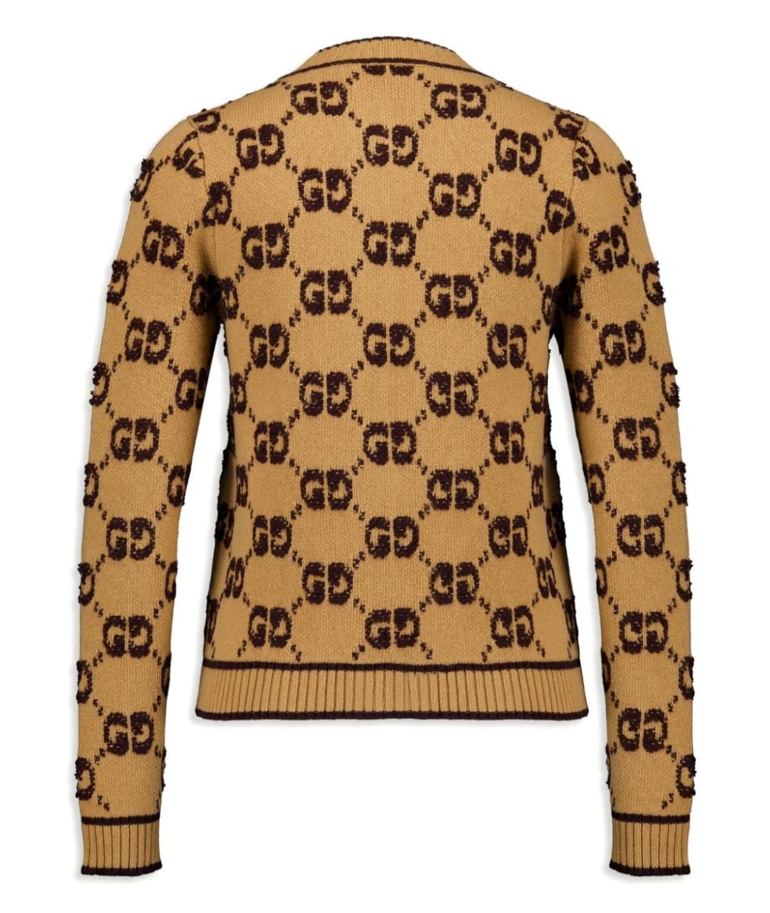 GUCCI Коричневый шерстяной джемпер / свитер, фото 3